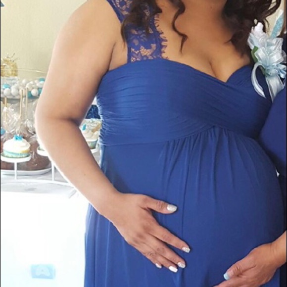Pink Blush maternity royal blue dress - Picture 6 of 6
